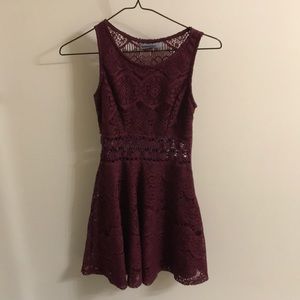 Red lace dress
